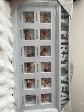 'First Year' White Multi-Photo Baby Frame